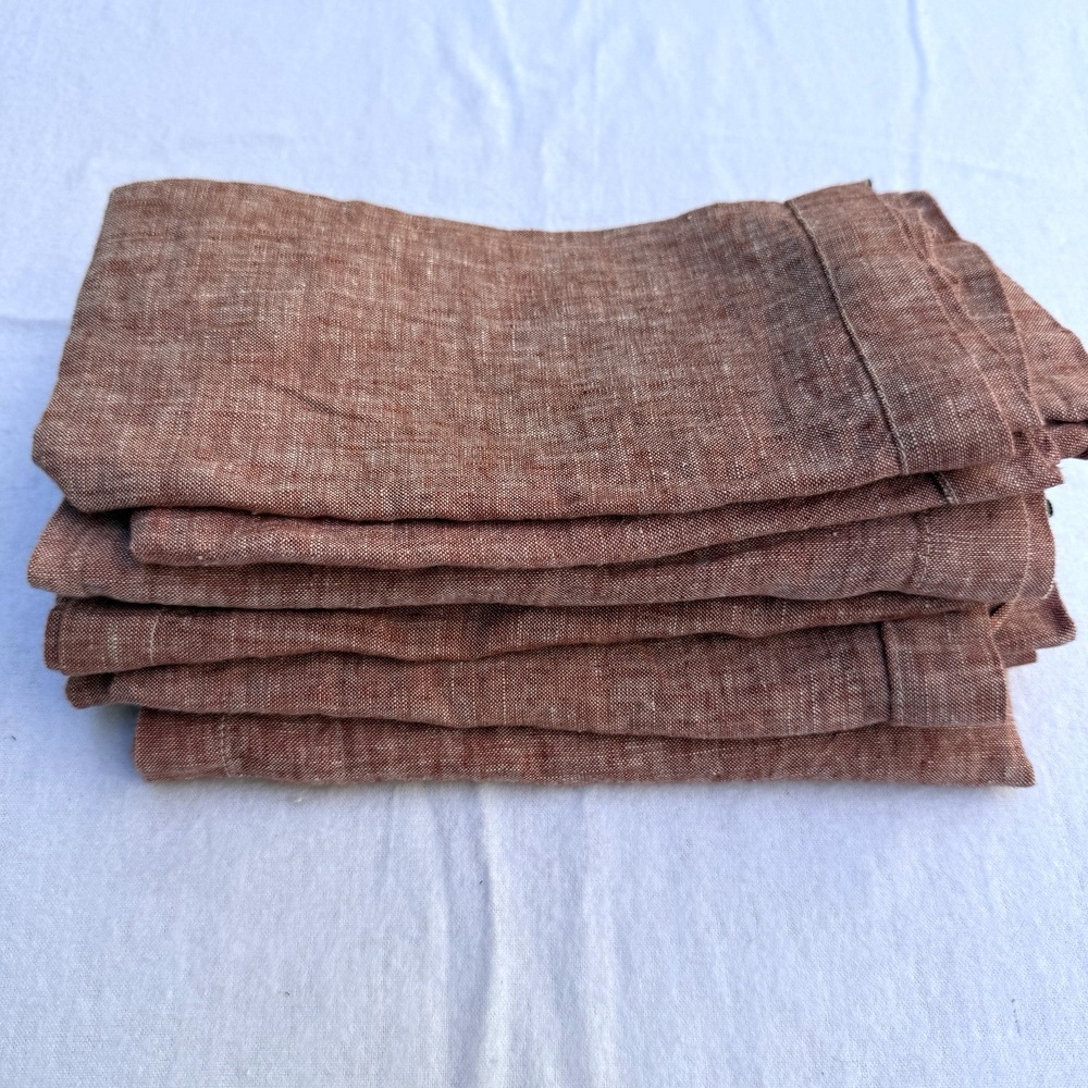 6 Pottery Barn Linen Napkins Placemats Red Cross Dyed Patriotic‎ Cottage Coastal